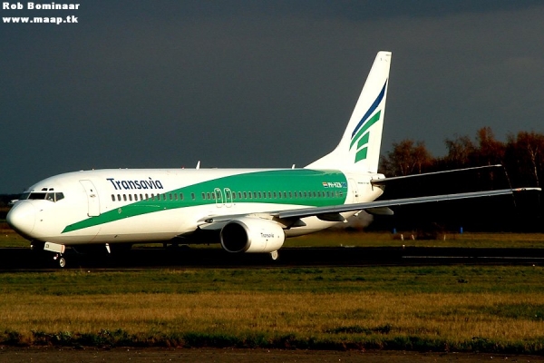 PH-HZB
Transavia B737-800, just landed, nice in the sun, with som really dark clouds behind
