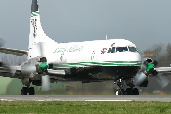 G-LOFE
Old lady ready for backtrack... Departing to Liverpool with 1 tonnes of Cargo ( Canon 300D )
Keywords: G-LOFE OST EBOS Oostende Ostend Ostende Atlantic Airlines L-188C Electra