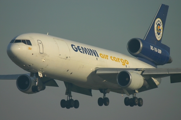 On finals for Rwy26 
Keywords: N605GC OST EBOS Oostende Ostend Ostende DC10-30F Gemini Air Cargo
