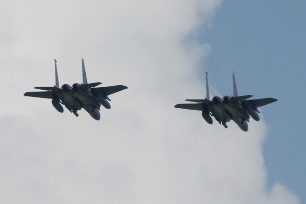 F-15E missing man formation
Oh come on, no afterburner ?? These two where definetely not feeling the need for speed

