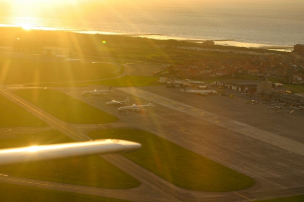 Ostend
Just after take-off RWY 08, sunset at EBOS...
