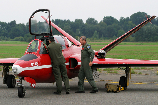Fouga MT 40 at Beauvechain in 2005
The man himself; Colonel Rorive getting ready to display once more
Keywords: Fouga