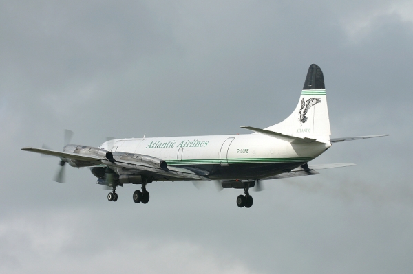 G-LOFE
Departing Rwy26 to Liverpool.. Build in 1961 and still going strong... ( Canon 300D + Sigma 50-500 )
Keywords: G-LOFE L-188C Electra Air Atlantique Atlantic Airlines OST EBOS Oostende Ostend Ostende